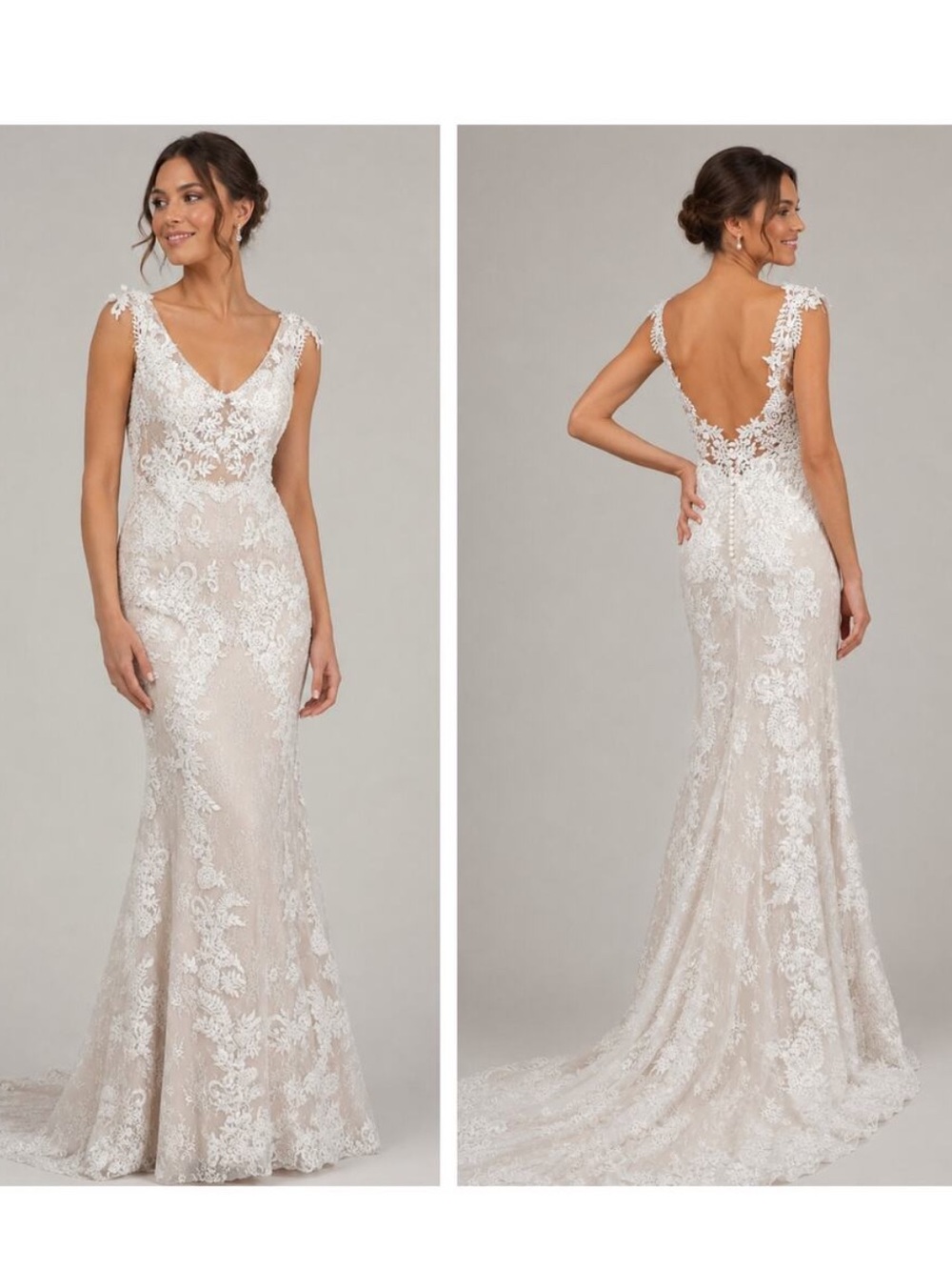 BHLDN Ivory Lace Fit-and-Flare Wedding Dress